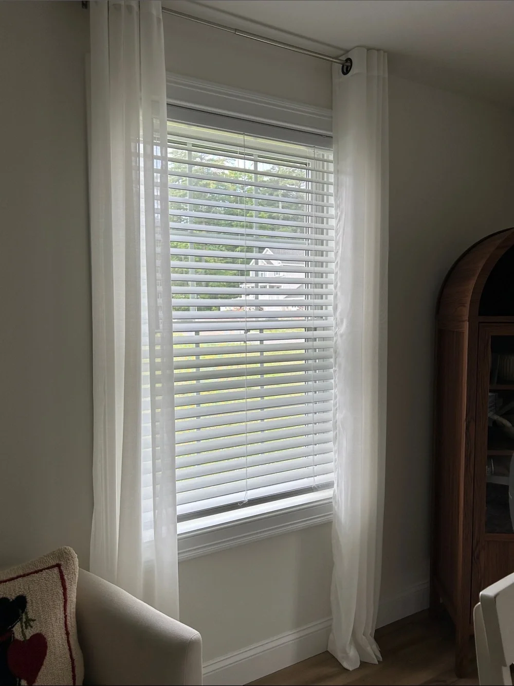 Eclipse Light Filtering Panel Pair in Liberty White with Black Grommets